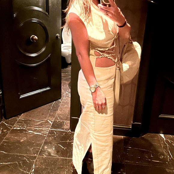 Christopher Esber cream linen dress - worn for a couple hours- NWT size EU10 - Picture 3 of 5